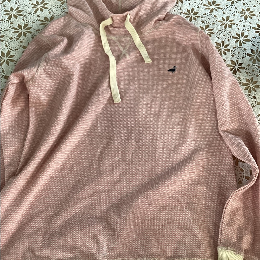 Women’s Pink Hooded Knit Sweater with Drawstring